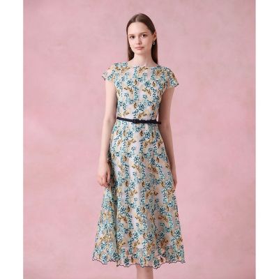 ANAYI/アナイ フラワーチュールボートネックワンピース 73ミントグリーン ワンピース・ドレス【三越伊勢丹/公式】