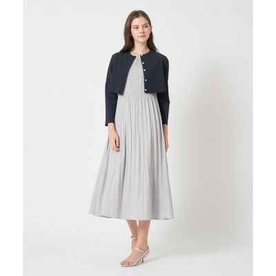 今期美品♡ANAYI サッカーストレッチプリーツワンピース・ネイビー♡34サイズ サッカーストレッチプリーツ ワンピース|ANAYI OFFICIAL ONLINE STORE