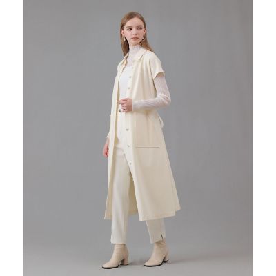 極美品 24ss アナイ モールコンビクルーネックジレ ホワイト 圧縮スムースシャツジレ ワンピース | ANAYI/アナイ | 三越伊勢丹