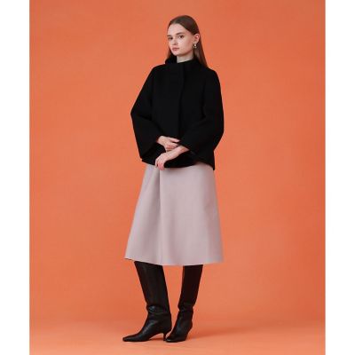 ANAYI アナイ ショートコート ウールアンゴラ ポンチョ ブラック 38 ウールビーバーショートコート | ANAYI/アナイ | 三越伊勢丹