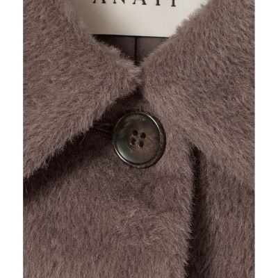 定番【アナイ】アルパカ シャギー ファー付 ショートコート　ピンクベージュ 38 ANAYI アルパカファー付きコート 38 くすみピンクベージュ
