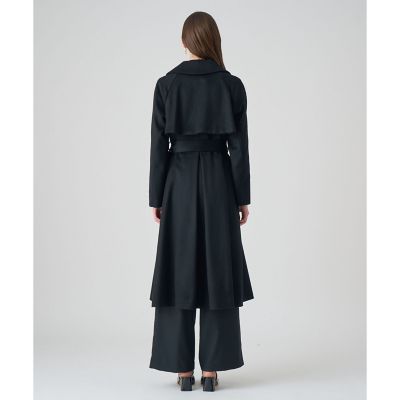 【美品】ANAYI トレンチ ベルテッド カシミヤ 100% ブラック 36 カシミヤドレストレンチコート | ANAYI/アナイ | 三越伊勢丹オンライン
