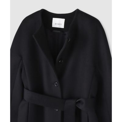 アナイ カシミヤクルーネックコート ロングコート カシミヤ100% 【公式