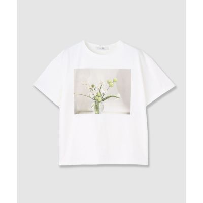 ＜ANAYI＞コットン天竺フラワープリントＴシャツ
