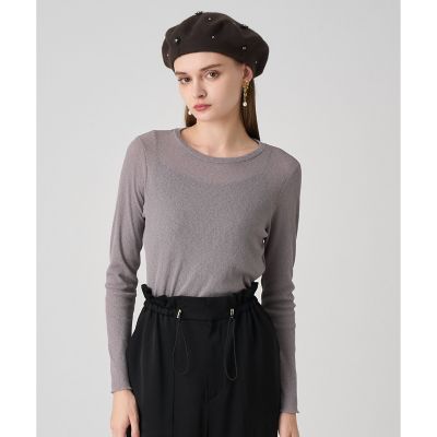 ANAYI/アナイ ラメドライテレコクルー プルオーバー 85モカ トップス【三越伊勢丹/公式】