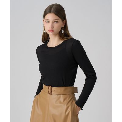 ANAYI/アナイ ラメドライテレコクルー プルオーバー 95ブラック トップス【三越伊勢丹/公式】