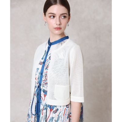 ANAYI サマーメッシュショートカーディガン セットアップ対応商品】サマーメッシュショートカーディガン