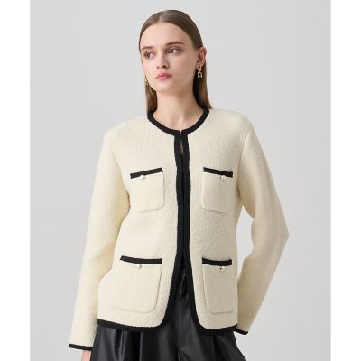 ANAYI ウールブークレカーディガン　アナイ　ジャケット　ニット　38 ウールブークレポケットロング カーディガン | ANAYI/アナイ | 三越