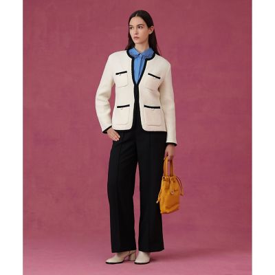 ウールブークレポケットロング　カーディガン