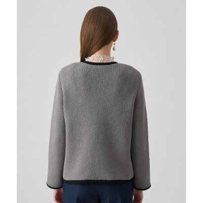 ANAYI アナイ　ロングカーディガン　日本製 セットアップ対応商品】スーパージロン襟付き カーディガン