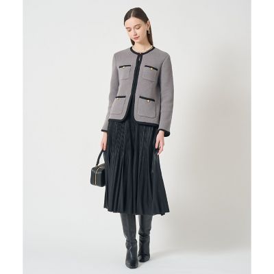 ウールブークレポケットロング　カーディガン