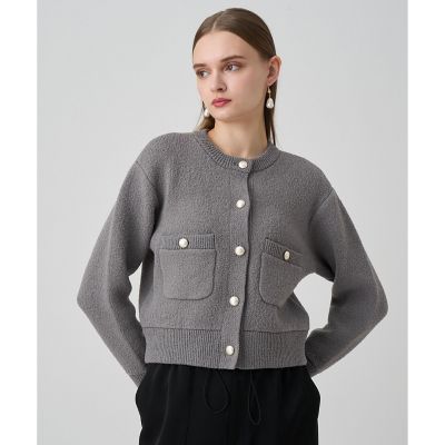 ANAYI/アナイ ウールブークレブルゾン カーディガン 92グレー トップス【三越伊勢丹/公式】