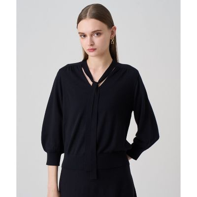 セットアップ対応商品】エキストラファインメリノタイ付きV