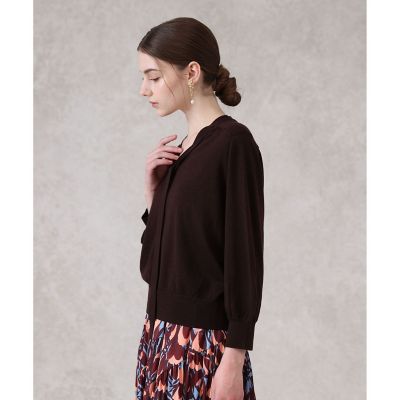 セットアップ対応商品】エキストラファインメリノタイ付きVネック