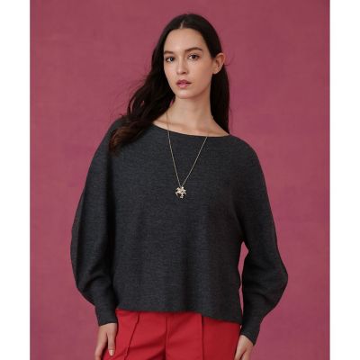 【522】アナイ　紡毛ガーターペザントパフ プルオーバー　グレー　38 エアーウールガーター プルオーバー | ANAYI/アナイ | 三越伊勢丹