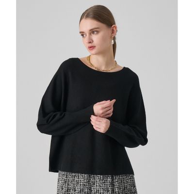 【522】アナイ　紡毛ガーターペザントパフ プルオーバー　グレー　38 エアーウールガーター プルオーバー | ANAYI/アナイ | 三越伊勢丹