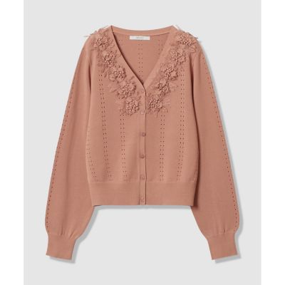 極美品✨ANAYI　3Dフラワーレースクルーネックカーディガン36 花柄　レース レース カーディガン | ANAYI/アナイ | 三越伊勢丹オンライン