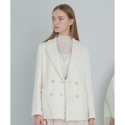 ＜ANAYI＞【予約商品１１月下旬以降順次お届け】ラティスツイードテーラード　ジャケット