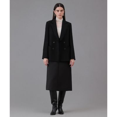 1147】アナイ テープツイードテーラードジャケット 黒 38 ラティス