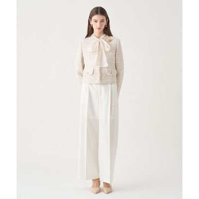 【送料無料】【Ｅｔｅｒｎａｌ　Ｌｉｎｅ　２０２６】ミックスツイードノーカラー　ジャケット