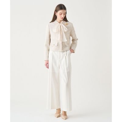 【送料無料】【Ｅｔｅｒｎａｌ　Ｌｉｎｅ　２０２６】ミックスツイードノーカラー　ジャケット