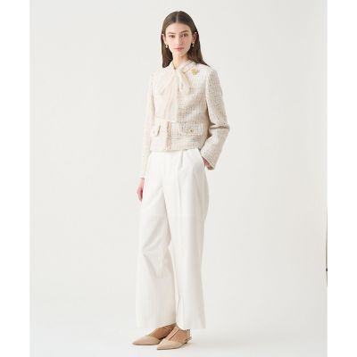 【送料無料】【Ｅｔｅｒｎａｌ　Ｌｉｎｅ　２０２６】ミックスツイードノーカラー　ジャケット