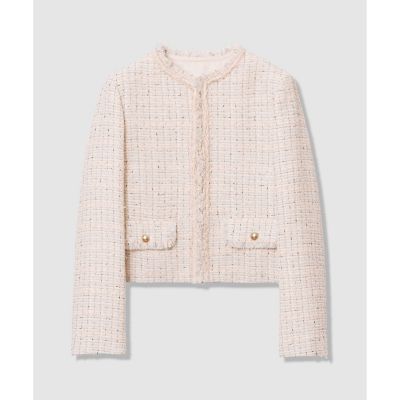 【送料無料】【Ｅｔｅｒｎａｌ　Ｌｉｎｅ　２０２６】ミックスツイードノーカラー　ジャケット