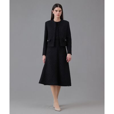 【送料無料】【Ｅｔｅｒｎａｌ　Ｌｉｎｅ　２０２６】ミックスツイードノーカラー　ジャケット