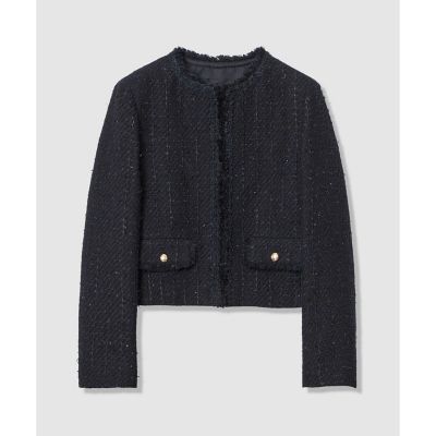 【送料無料】【Ｅｔｅｒｎａｌ　Ｌｉｎｅ　２０２６】ミックスツイードノーカラー　ジャケット