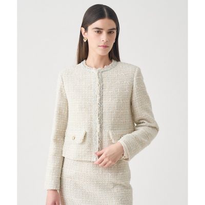 【送料無料】【Ｅｔｅｒｎａｌ　Ｌｉｎｅ　２０２６】ミックスツイードノーカラー　ジャケット