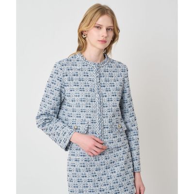 ＜ANAYI＞【Ｅｔｅｒｎａｌ　Ｌｉｎｅ　２０２６】ミックスツイードノーカラー　ジャケット