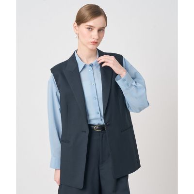 ＜ANAYI＞【セットアップ対応商品】シャークスキンピークドラペルジレ