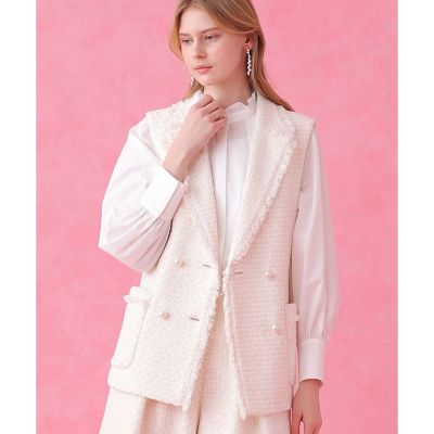 セットアップ対応商品】ソフトベージュツイードダブルジレ | ANAYI