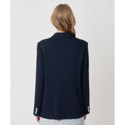 Lounie ウール調オックスストレッチダブルジャケット ネイビー サイズ36 trim_ofany_item3e7c094e2f3a11f