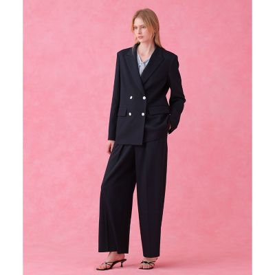 Lounie ウール調オックスストレッチダブルジャケット ネイビー サイズ36 trim_ofany_item3e7c094e2f3a11f