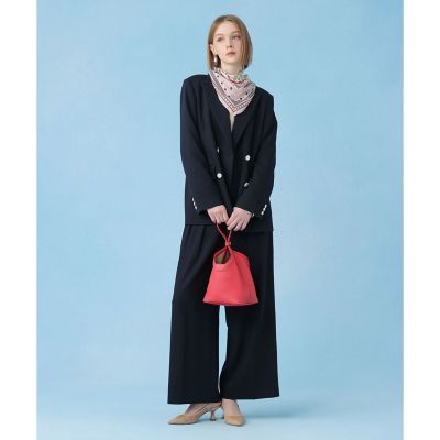 Lounie ウール調オックスストレッチダブルジャケット ネイビー サイズ36 セットアップ対応商品】オックスストレッチダブル ジャケット | ANAYI