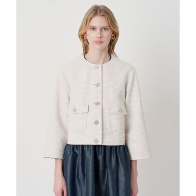 セットアップ対象商品】ドビーツイードノーカラーブルゾン | ANAYI