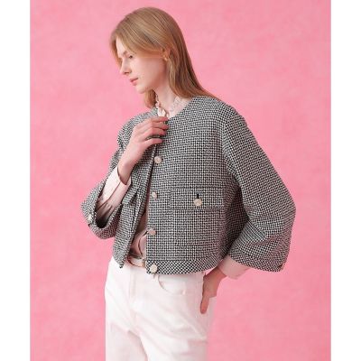 セットアップ対応商品】ドビーツイードノーカラーブルゾン | ANAYI