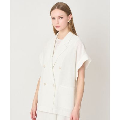 ＜ANAYI＞カラミリネンライクフレンチスリーブ　ジャケット〈セットアップ対応商品〉