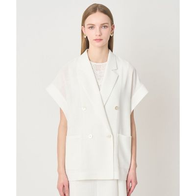 カラミリネンライクフレンチスリーブ ジャケット〈セットアップ対応
