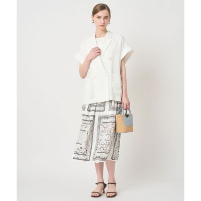 カラミリネンライクフレンチスリーブ ジャケット〈セットアップ対応