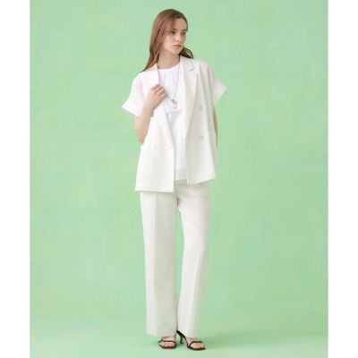 カラミリネンライクフレンチスリーブ ジャケット〈セットアップ対応