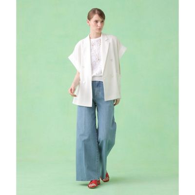 カラミリネンライクフレンチスリーブ ジャケット〈セットアップ対応