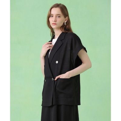 カラミリネンライクフレンチスリーブ ジャケット〈セットアップ対応