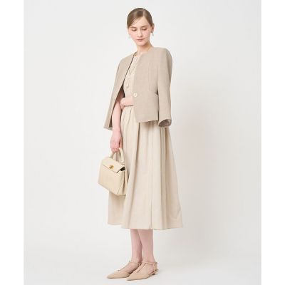 カラミリネンライクノーカラー ジャケット〈セットアップ対応商品