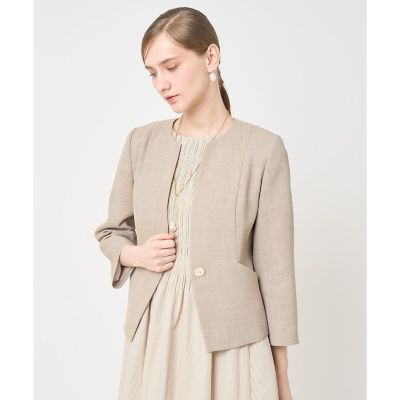 カラミリネンライクノーカラー ジャケット〈セットアップ対応商品