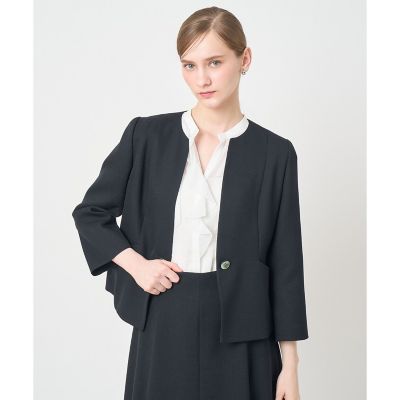 カラミリネンライクノーカラー ジャケット〈セットアップ対応商品