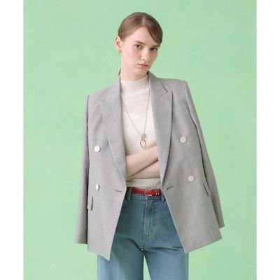 ＜ANAYI＞スラブドビーテーラードダブルジャケット〈セットアップ対応商品〉