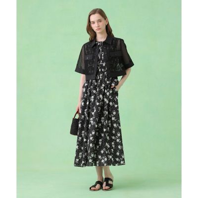 メッシュラッセル5分袖シャツブルゾン〈セットアップ対応商品
