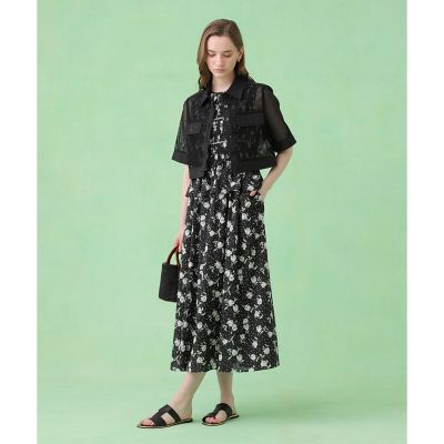 メッシュラッセル5分袖シャツブルゾン〈セットアップ対応商品